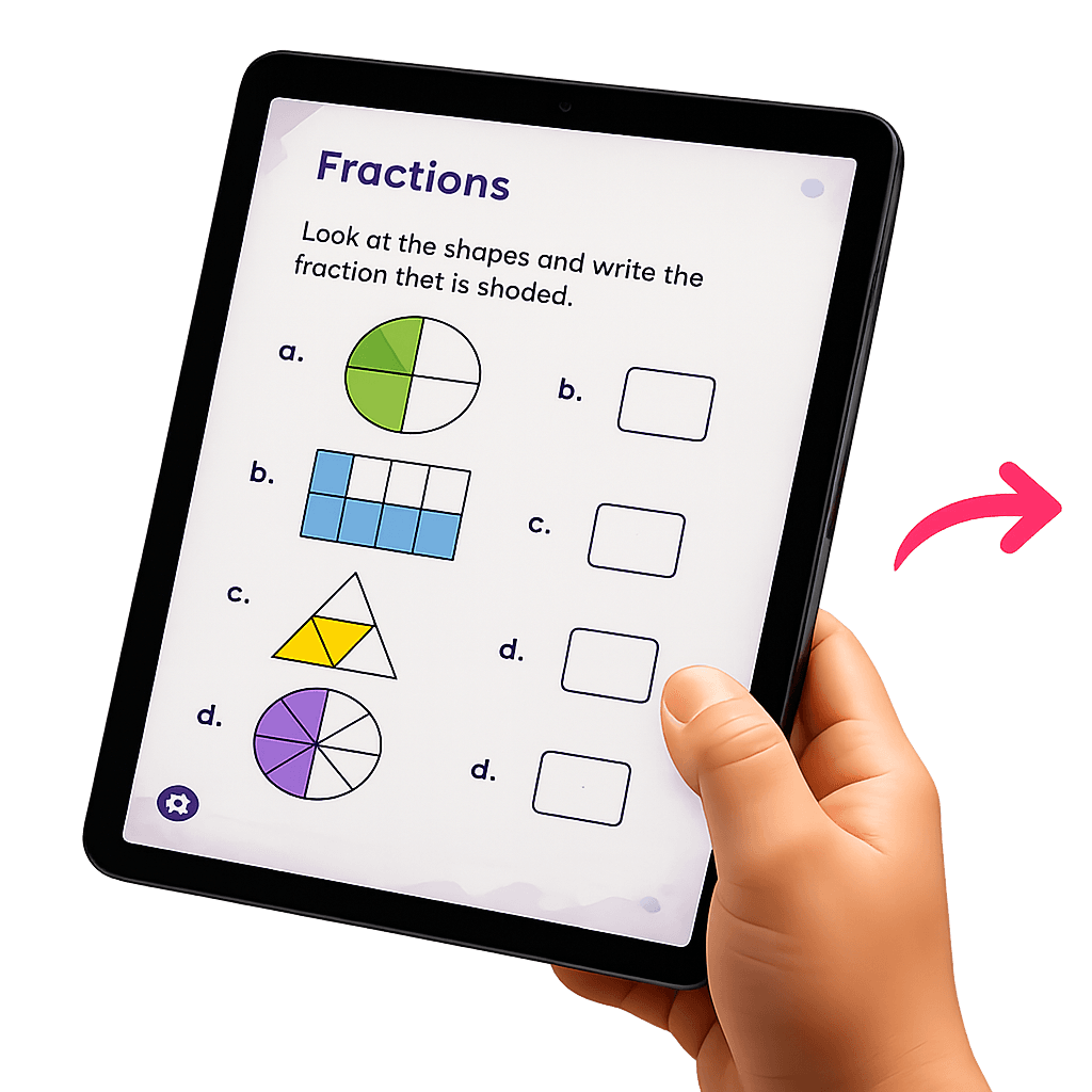 Worksheet screenshot on tablet