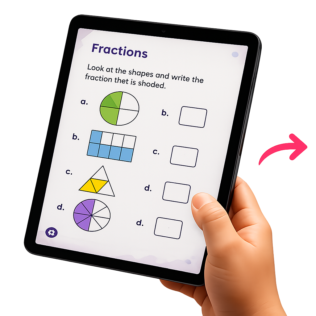 Worksheet screenshot on tablet